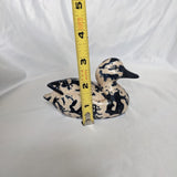 Blue and White Ceramic Duck Figurine