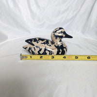 Blue and White Ceramic Duck Figurine