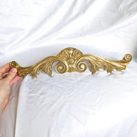 Solid Brass Vintage Scroll Pediment Wall Art