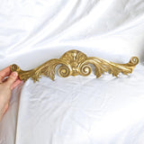 Solid Brass Vintage Scroll Pediment Wall Art