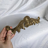 Solid Brass Vintage Scroll Pediment Wall Art