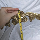 Solid Brass Vintage Scroll Pediment Wall Art