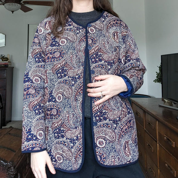 Vintage Paisley Pattern Quilted Jacket