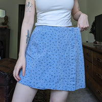 Handmade Vintage Blue Floral Skort