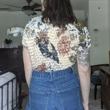 Muted Floral Scrunchie Top