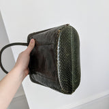 Green Snakeskin Bucket Purse