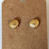 Gold Shell Post Earrings