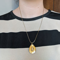 Gold Tone Cowboy Hat Necklace