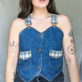 Overalls Plaid Tank