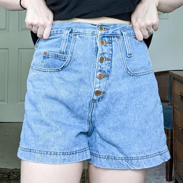 Denim Vintage l.e.i. Button Fly Ultra High Waisted Shorts