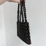 Wooden Beaded Mini Bag