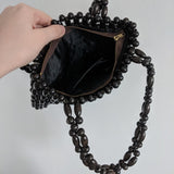 Wooden Beaded Mini Bag