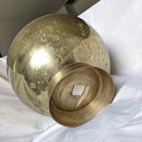 Solid Brass Vintage Engraved Globe Pedestal Vase