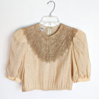 Puff Sleeve Victorian Crochet Blouse