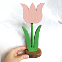 Pink Wooden Standing Tulip