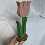 Pink Wooden Standing Tulip