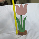 Pink Wooden Standing Tulip