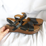 Black Leather b.o.c. Platform Sandals