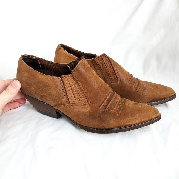 Guess Leather Vintage Western Ankle Boots