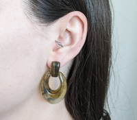 Green Lucite Earrings