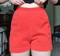 Handmade Red High Rise Shorts